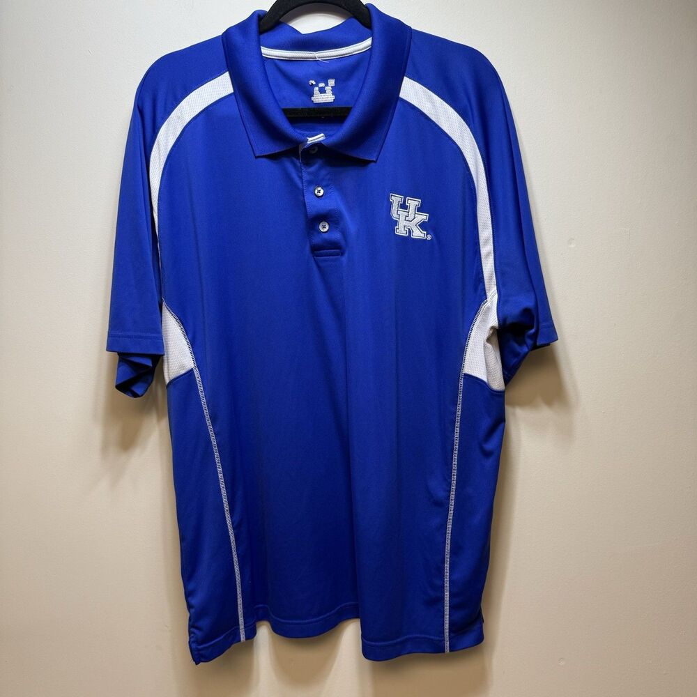 University of Kentucky Wildcats Team Mens XXL Blue White Polo Shirt NCAA - Picture 3 of 6